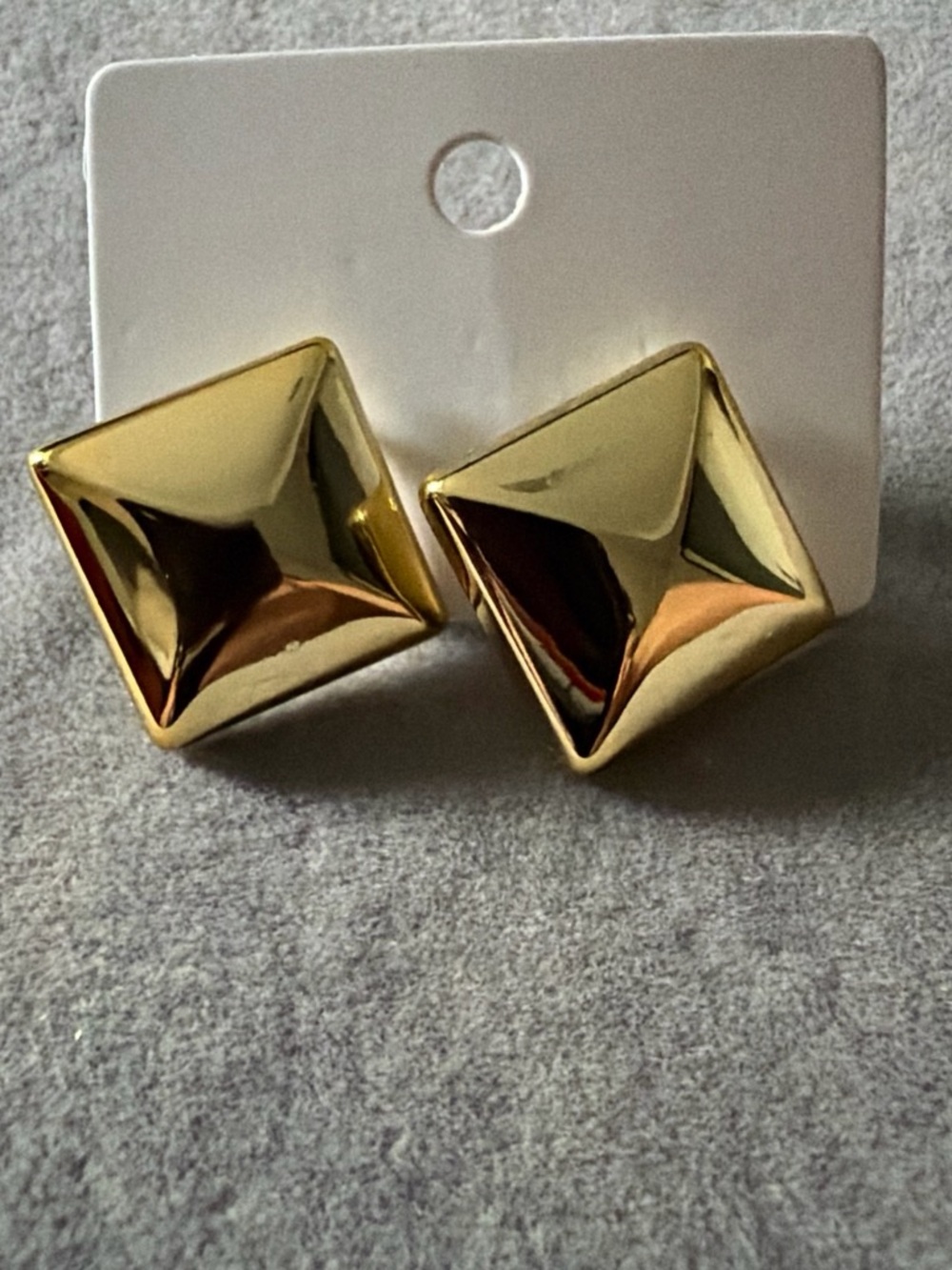 Gold Pyramid Stud Earrings - Women Jewelry